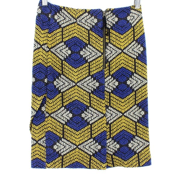 Anthropologie Pencil Skirt Maeve Women's Kanara Geometric Textured Print Size 0" - Picture 5 of 9